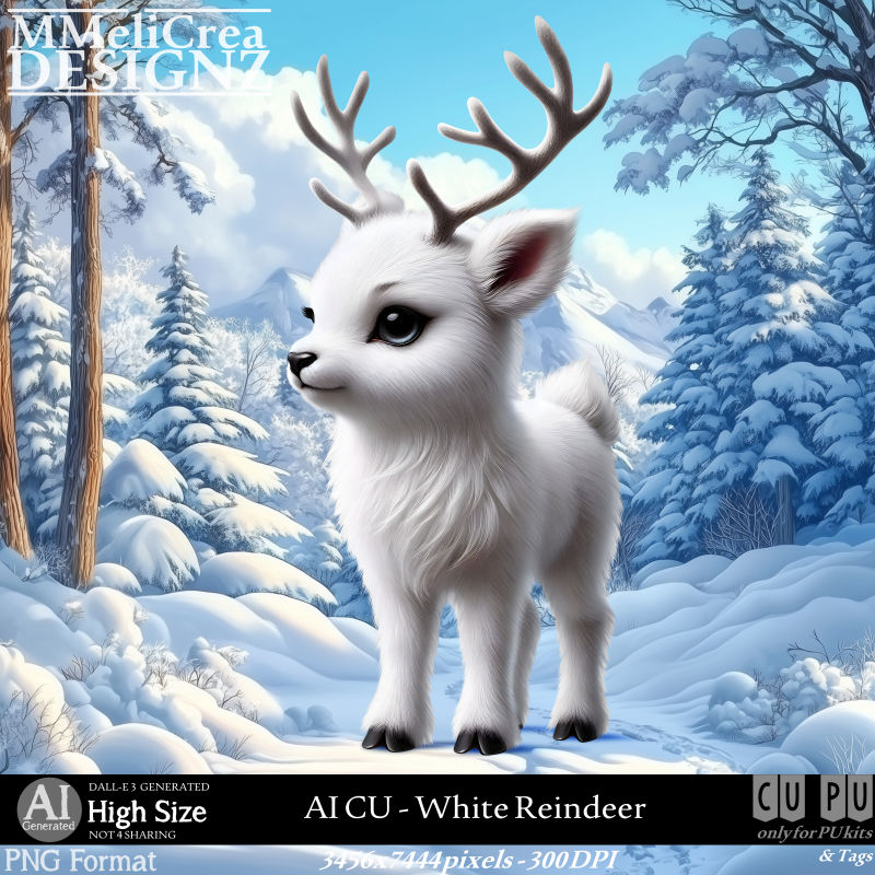 (image for) AI - CU White Reindeer (CU4PU/PNG)